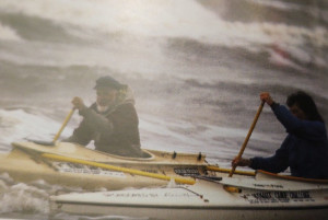 Verlen and Valerie in their catamaranned canoes