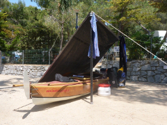 Axel's tarp for his Bufflehead sailing canoe