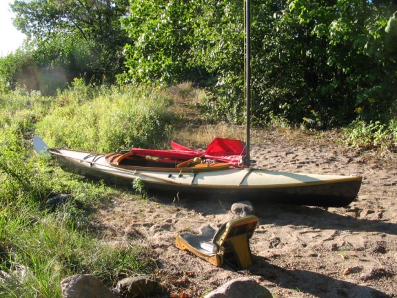 A Serendipity series sailing canoe and its seat