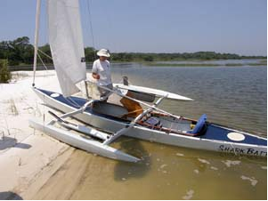 Beach sailing trimaran